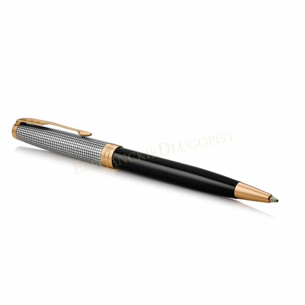 Długopis Parker Sonnet Cisele Srebrny I Czarny GT - 1931540 - Front